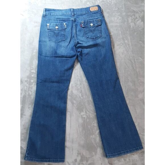 Levis 526 Jeans Womens 6 Blue Denim Slender Bootcut Low Rise Flaps Retro 30x28 - Picture 2 of 10